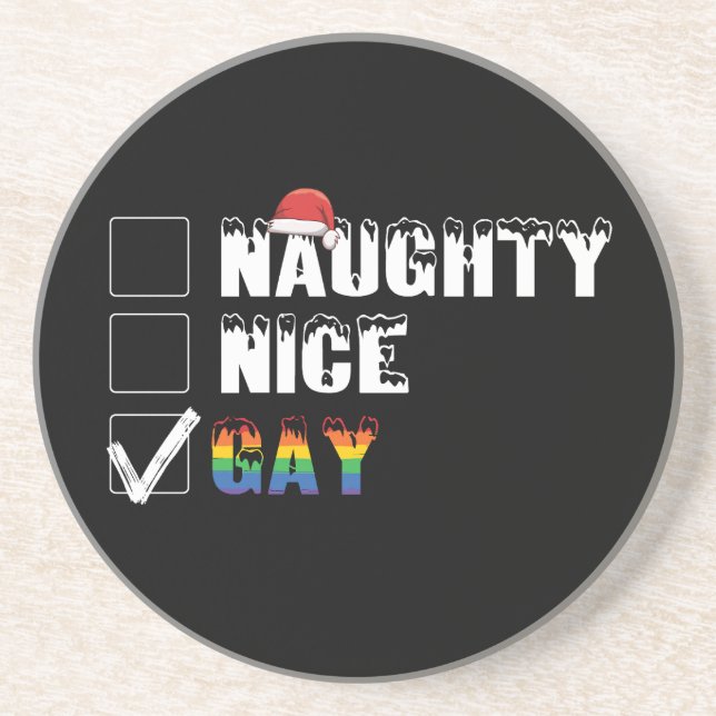 Porta-copos Presente de Natal LGBT Orgulho Gay Arco-íris Malva (Frente)