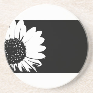 Porta copos preto e branco do design floral