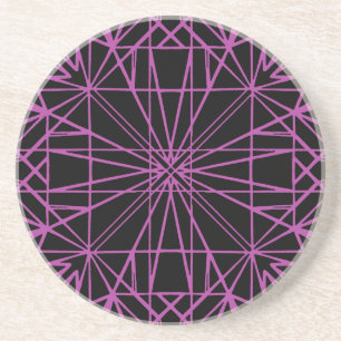 Porta-copos Preto e Roxo/Magenta Simetria Geométrica