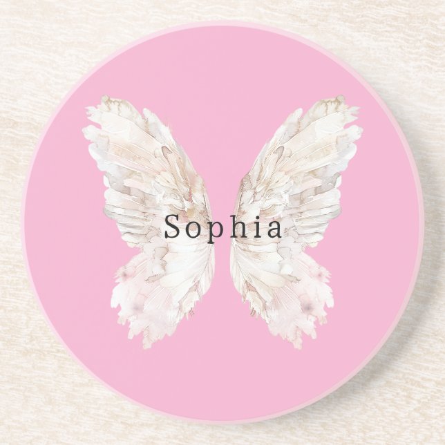 Porta-copos Pretty Girly Pink Butterfly Wings   (Frente)
