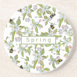 Porta-copos Primavera jardim florescente e mamangabas