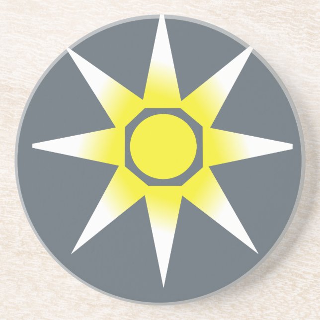 Porta-copos Produto Sol Magia Branco Amarelo (Frente)