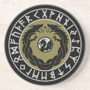 Porta-copos Proteção de Runa Viking Dragão