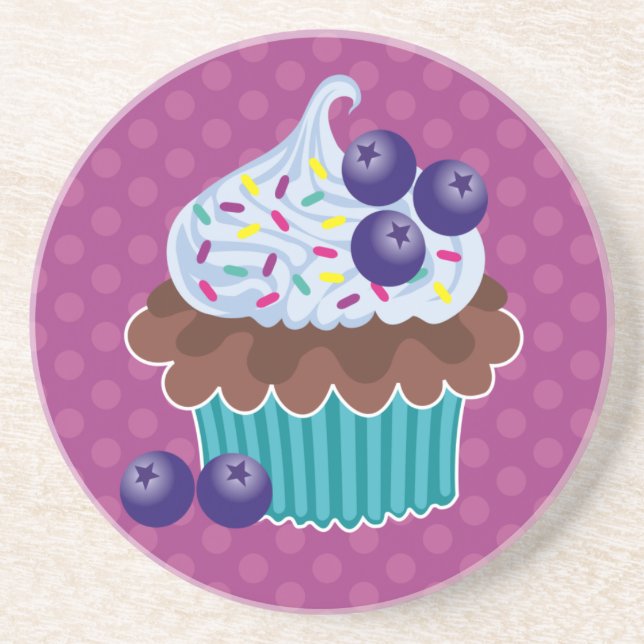 Porta-copos Protetor de Copo de Cupcake de Mirtilo (Frente)