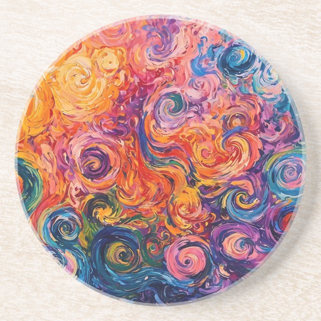 Porta-copos Psicodélicos Psicodélicos - Pintura a óleo (Frente)