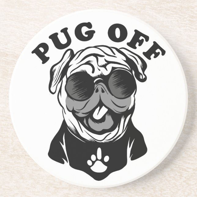 Porta-copos Pug Off | Humor Engraçado Para Pug Lovers (Frente)