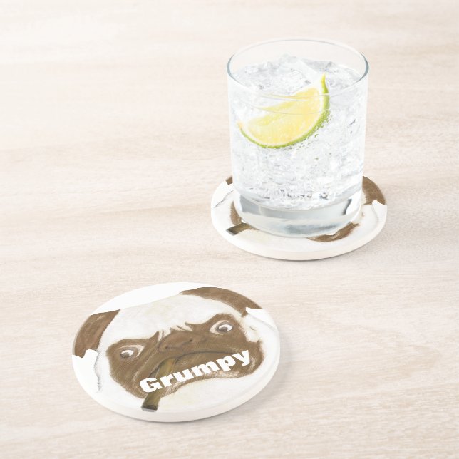 Porta-copos Puggy personalizado com charuto (Lateral)