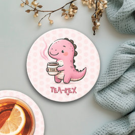 Porta-copos Pun Dinossauro Personalizável, Doce Tea-Rex