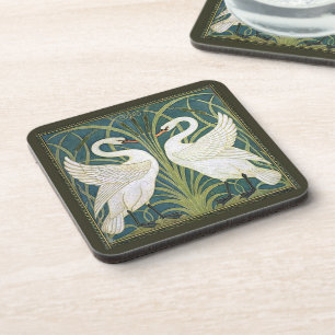 Porta copos quadrada da cortiça das cisnes de