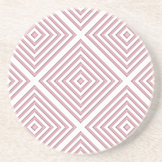 Porta-copos Quadrados Geométricos Rosa (Frente)