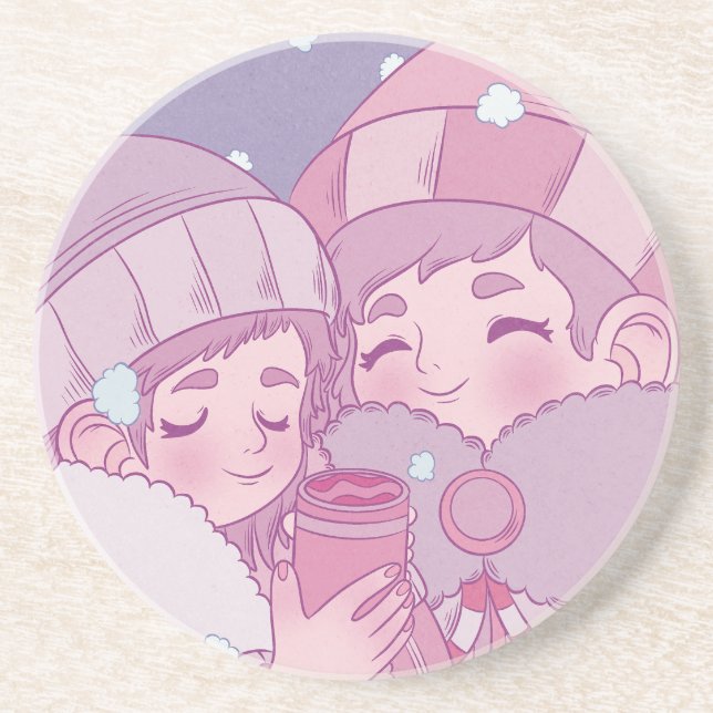 Porta-copos Queda de neve no inverno (Frente)