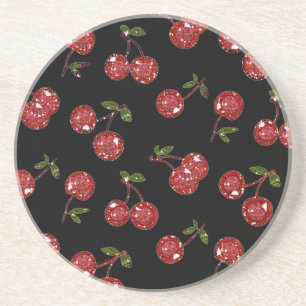 Porta-copos RAB Rockabilly Cerejas Muito Vermelhas Em Preto