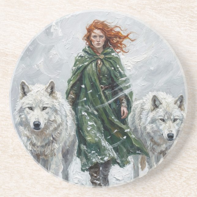 Porta-copos Radiant Peace Dove Lantern Imbolc Snowdrops Art (Frente)