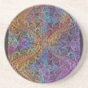 Porta-copos Rainbow Kaleidoscope Mandala