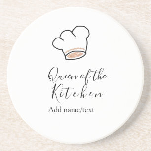Porta-copos Rainha da cozinha chef cozinhando adicionar nome c