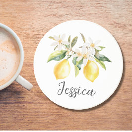 Porta-copos Ramificação de Árvores Brancas das Frutas de Limão