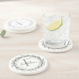 Porta-copos Realtor Closing Gift Wreath Monogram