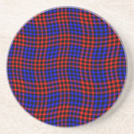 Porta-copos Red Blue Plaid Checker Seamless Pattern