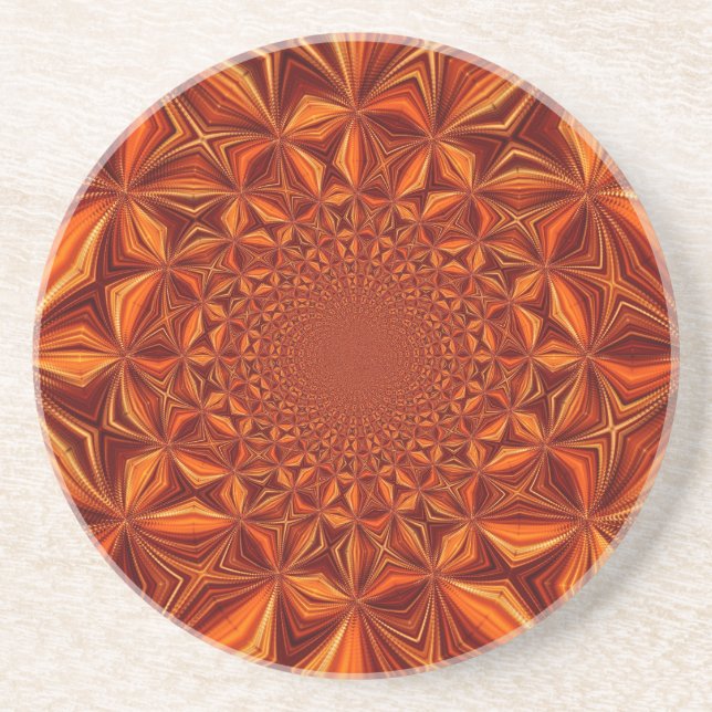Porta-copos Red Kaleidoscope Digital Art Pattern- 28503 (Frente)