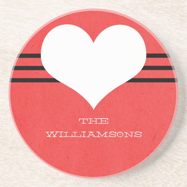 Porta copos Red Modern Heart (Frente)