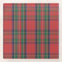 Porta copos Red Royal Stewart Tartan Glas