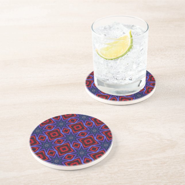 Porta-copos Red With Blue Stars (Lateral)