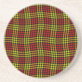 Porta-copos Red Yellow Plaid Checker Seamless Pattern