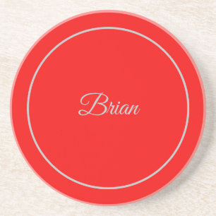 Porta-copos Red Your Name Minimalist Personal Modern