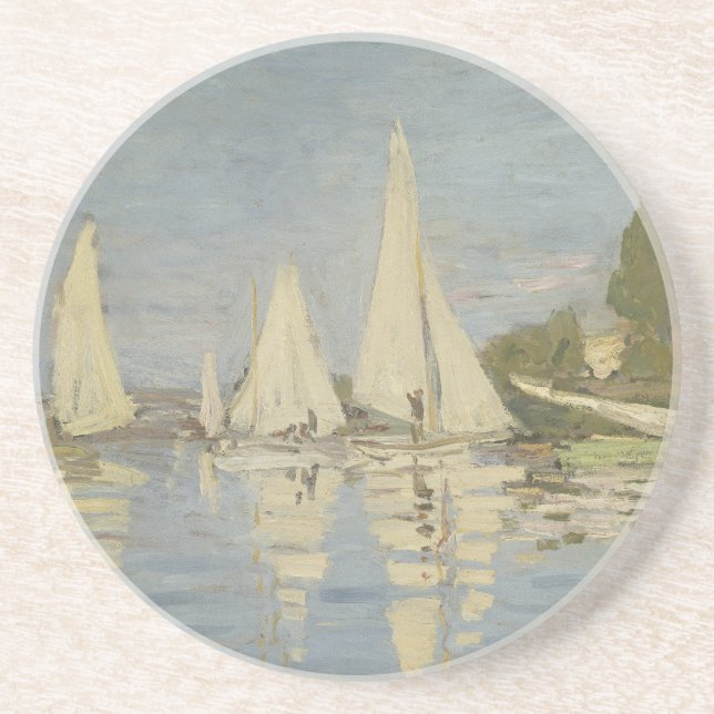 Porta-copos Regattas at Argenteuil, OIl Painting, Claude Monet (Frente)