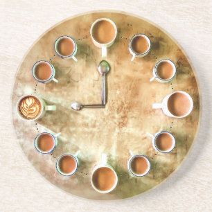Porta-copos Relógio de xícara de café design de hora do café