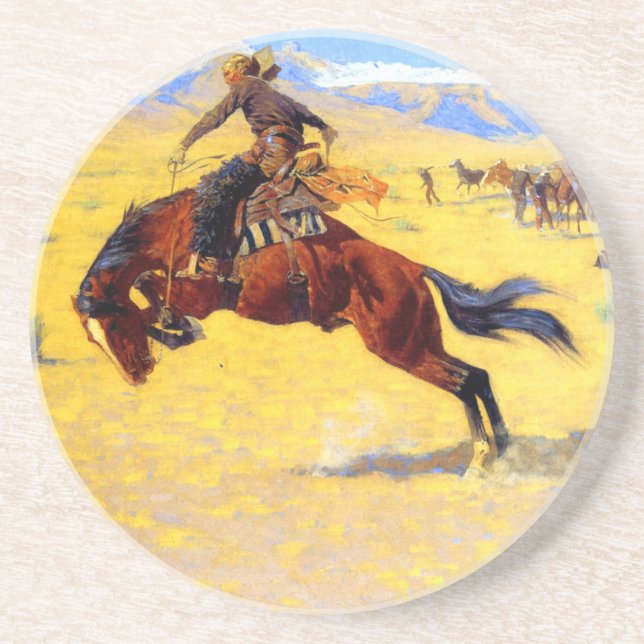 Porta-copos Remington Old West Horse and Cowboy (Frente)