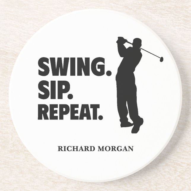 Porta-copos Repetir Sip Swing de Golf Personalizado (Frente)