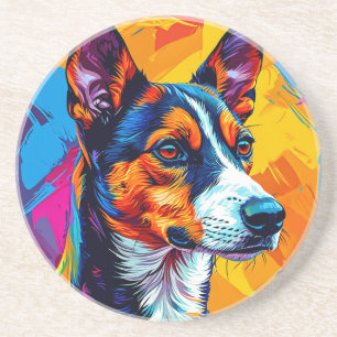 Porta-copos Retrato Abstrato do Cão Basenji
