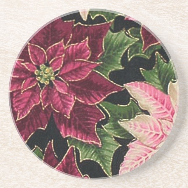 Porta-copos Retro 50 Poinsettia Burgundy Rosa (Frente)