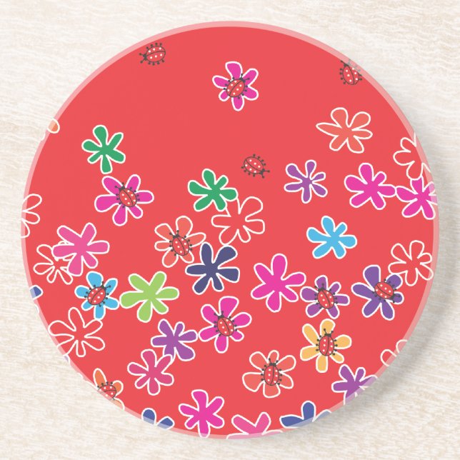 Porta-copos Retro Damybugs e flores (Frente)