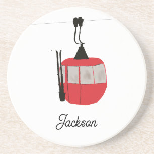 Porta-copos Retro Red Ski Gondola Lift Personalizado