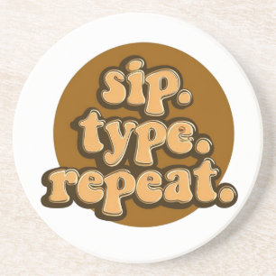 Porta-copos Retro "Sip. Tipo. Repita." Arte de produtividade