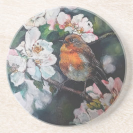 Porta-copos Robin com flor de cereja