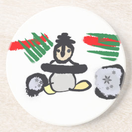 Porta-copos Roca de pinguim Natal 