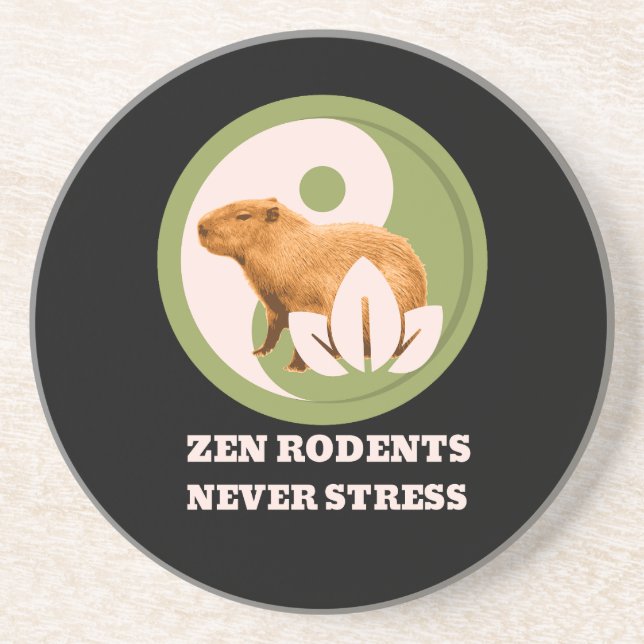 Porta-copos Roedores Zen Nunca Estressam Humor do Capivara (Frente)