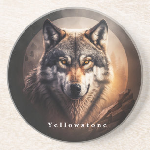 Porta-copos Rolo de Arenito de Yellowstone Lobo