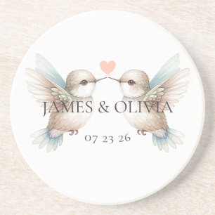 Porta-copos Romance de Beija-flor Adorável Personalizado