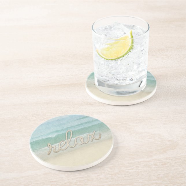 Porta-copos Rope náutica relaxa texto no oceano (Lateral)