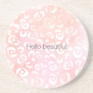 Porta-copos Rosa Menina Bege Dourado Leopardo Animal