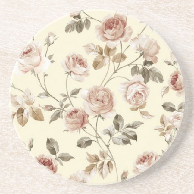 Porta-copos Rosas bonitos do vintage (Frente)