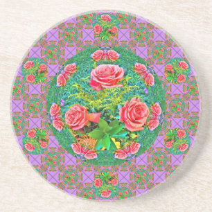 Porta-copos Rosas de Aquarela Rosa