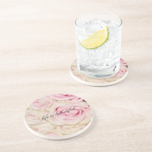 Porta-copos rosas de creme rosa bonito romântico