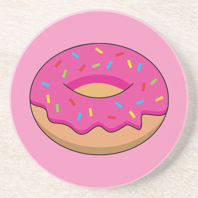Porta-copos Rosquinha de Morango com Cartoon de Sprinkles (Frente)
