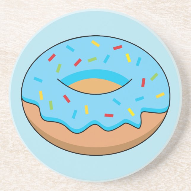 Porta-copos Rosquinha Fosco Azul com Cartoon Sprinkles (Frente)