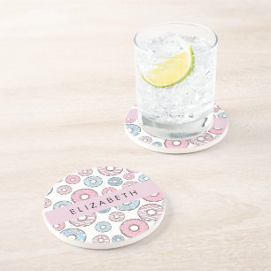 Porta-copos Rosquinhas rosa, Rosquinhas azuis, borrifadas, seu